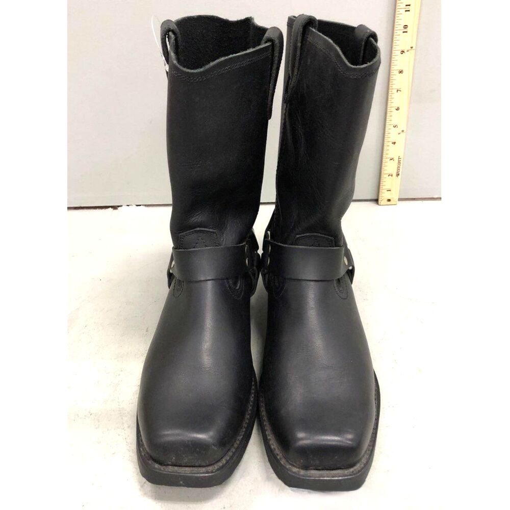 Dingo Dean Black Leather Harness Motorcycle Boots - Men's Size 12 EW